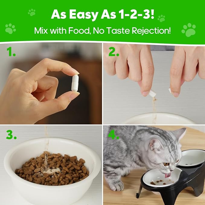Hairball Relief for Cats, Cat Hairball Remedy, Cat Hairball Control with Psyllium Seed Husk and Vitamins, Helps Eliminate & Prevent Hairballs, Supports Healthy Digestion & Coat, 50 Capsules