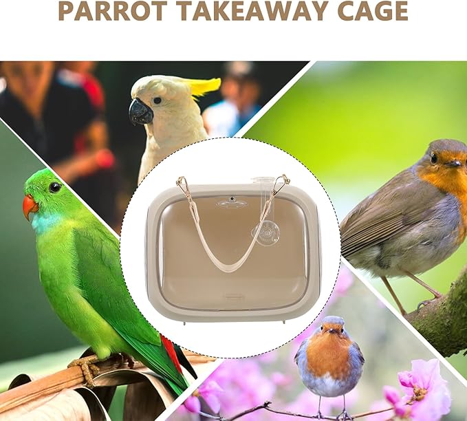 HEMOTON Bird Travel Carrier Cage: Portable Transparent Bird Carrier Cage Travel Portable Small Parrot Parakeet Cockatiel for Parrots Home Outing