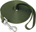 Nylon Training Dog Leash for Small Medium Large Dogs, 15ft 20ft 30ft 50ft Long Leash Dog/Puppy Lead for Obedience Recall Training, Camping (1" x 50ft, Green)