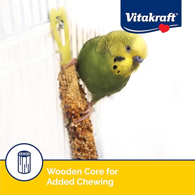 Vitakraft Crunch Sticks Parakeet Treat - Honey, Egg, and Apple- Pet Bird Treat Toy - Variety Pack, 2.5 oz