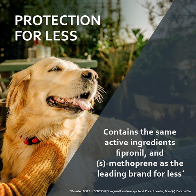 Sentry Fiproguard Plus for Dogs, Flea and Tick Prevention for Dogs (89-132 Pounds), Includes 3 Month Supply of Topical Flea Treatments