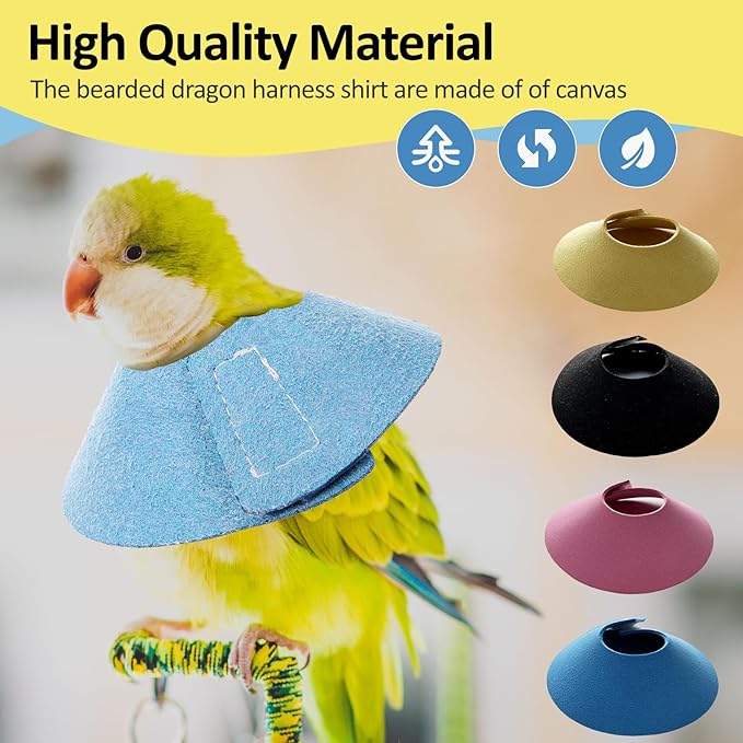 4Pack Bird Cone Collar, Anti-Grab Feather Plucking Wound Healing Safety Elizabethan Collar, Protective Recovery Cones for Budgerigar Cockatiel Lovebirds Cockatoo Parrots (L)