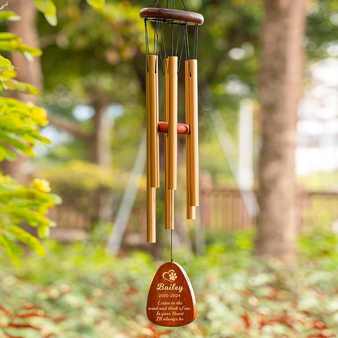 Personalized Dog Memorial Gifts for Loss of Dog, 25.5'' Pet Memorial Gifts for Dogs, Pet Memorial Wind Chimes, Loss of Dogs Sympathy Gift, Pet Passing Away Gift for Loss Loved One(Design 2)
