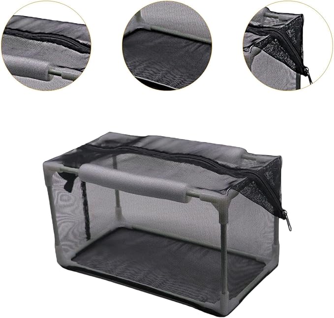 Aquarium Separation Net Breeding Box Nylon Mesh with Zipper for Fish Spawn Hatchery Lightweight, 32x17x17cm