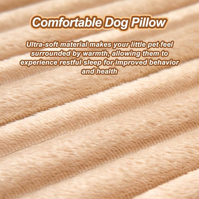 Jiupety Dog Calming Pillow, Soft and Neck-Friendly, Washable Pet Neck Pillows for Small Medium Large Dogs and Cats, 11" x 8", Coffee