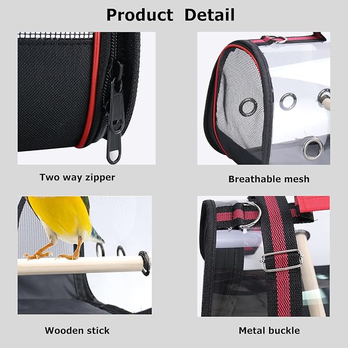Bird Carrier Portable,Lightweight Breathable Parrot Outgoing Bags,Small Pet Carrier Bag with Shoulder Strap,Bird Rat Guinea Pig Squirrel Carrier_S