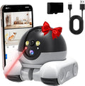 Pet Cameras Indoor with Phone App, 1080p Dual Lens, P 360°/T 90° Rotation Monitoring, 2-Way Talk, Night Vision, Motion Detection, Video Recording (WiFi, 64GB)