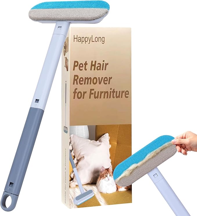 Pet Hair Remover for Furniture, 17.3Inch, Reusable Lint Brush for Dog and Cat Hair - Multifunctional Fur Removal Tool, Gentle on Couches, Carpets, Car Seat, Clothes, Bedding