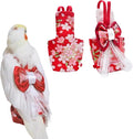 Bird Flight Suits Diapers, Parrot Flight Suits Diapers for Monk Parakeets, Cockatiels Flight Suits, Parrot Clothes, Bird Training Nappy Suit Liners Clothes (S, Red-B)