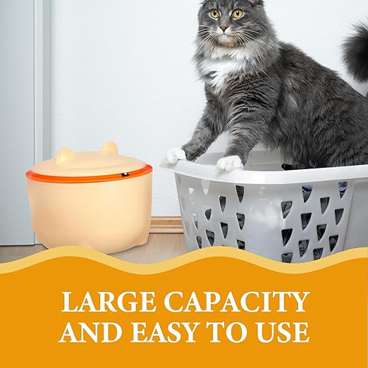 Amosfun Sealed Cat Litter Trash Can with Lid and 90pcs Bags, Odor-preventing Pet Waste Container, Small Closed Trash Bin for Bathroom and Cat Litter Disposal