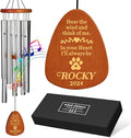 Personalized Dog Memorial Gifts for Loss of Dog, 25.5'' Pet Memorial Gifts for Dogs, Pet Memorial Wind Chimes, Loss of Dogs Sympathy Gift, Pet Passing Away Gift for Loss Loved One(Design 2, Silver)