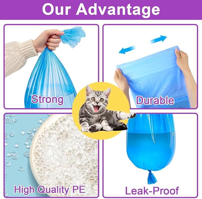 Cat Litter Refill Bags| 4-Pack Cartridges Compatible with Genie Cat Litter Refills Standard,Plus and Style Pail | Superior Odor Control (NOT Compatible with XL)
