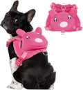 Dog Harness with Backpack, Adjustable Dog Backpack Harness for Small Medium Dogs, No-Pull Breathable Backpacks for Dogs to Wear, for Traveling, Hiking, Camping, Training, Pink S