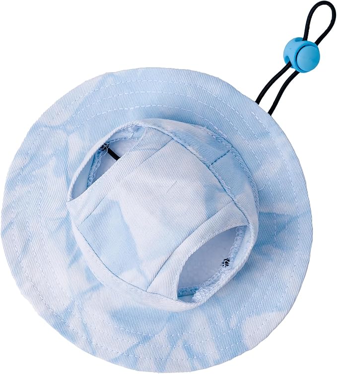 Pet hat with Ear Holes Sunscreen Baseball Cap Suitable for Small and Medium-Sized Dogs Outdoor Climbing hat in Summer Pet Products (Blue, XX-Large)