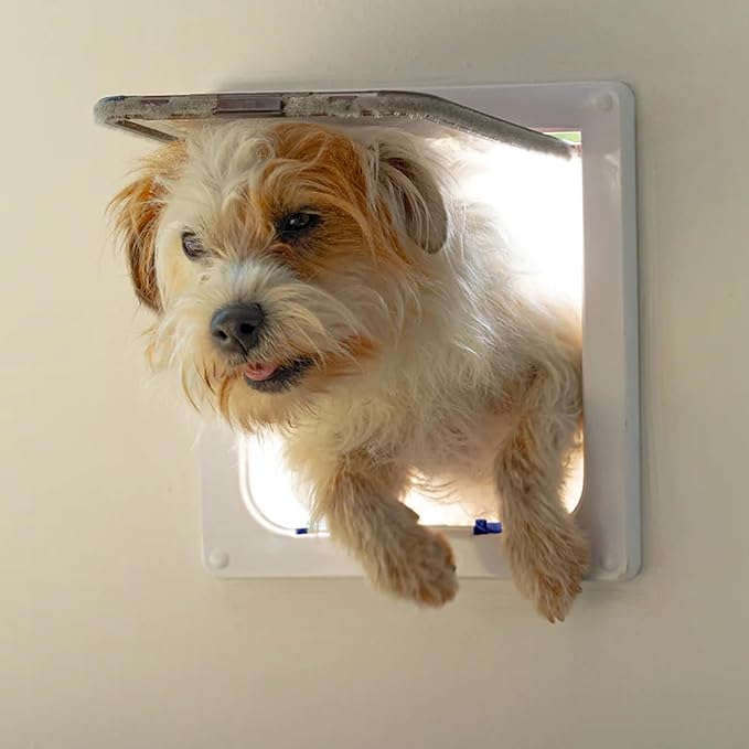 Cat Mate 4-Way-Locking Large Cat Flap (221) - Secure Lockable Door for Large Cats and Small Dogs, Easy to Install and Use, for UPVC/Metal, Wall and Wood, White