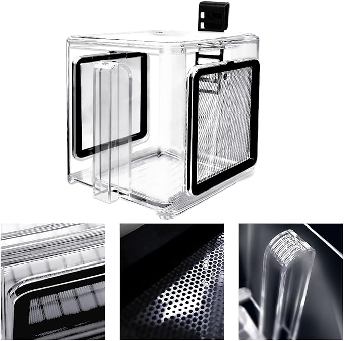 Use Breeder Box - Acrylic Fish Breeding Container, Durable Breeder Divider Incubator, Transparent Hatchery Accessory | Shrimp Guppy Seawater Isolation Tank for Home Aquarium Propagation Hatc
