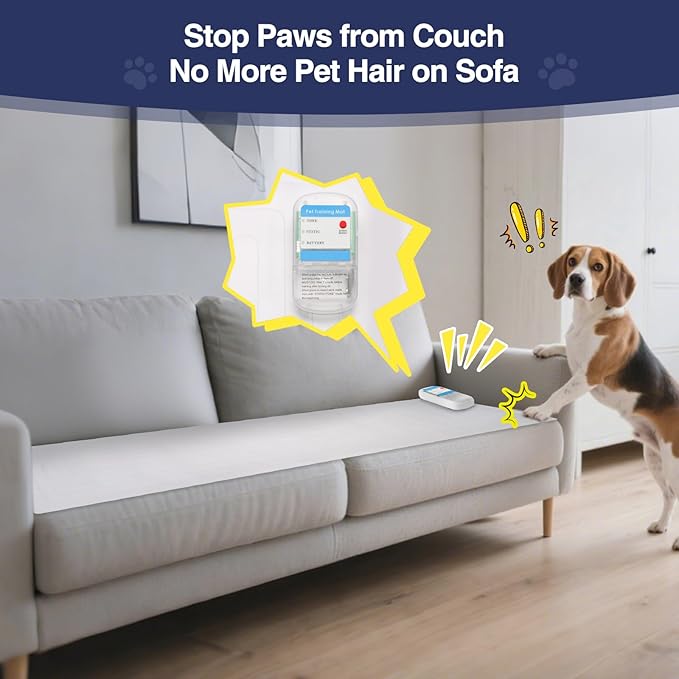 PAPARELA Scat Shock Mat for Dogs and Cats Indoor, Pet Shock Mats for Training Pets, Electric Repellent Mat Keeps Dogs and Cats Off Counter, Couch and Sofa, 3 Training Modes (60"x 12" Two Pieces)