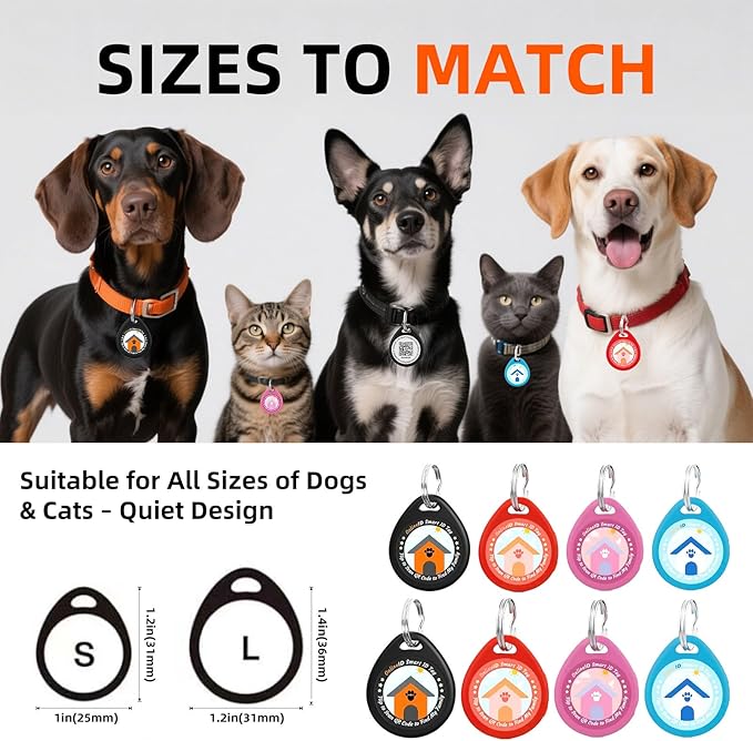 1 Pack Personalized Dog Tags,QR Code Pet ID Tags with Online Profile systerm,Editable Any Names and Phone numbles,Pink,L