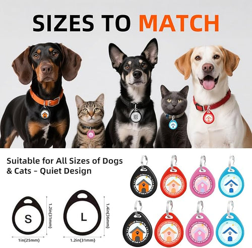 1 Pack Personalized Dog Tags,QR Code Pet ID Tags with Online Profile systerm,Editable Any Names and Phone numbles,Red,L