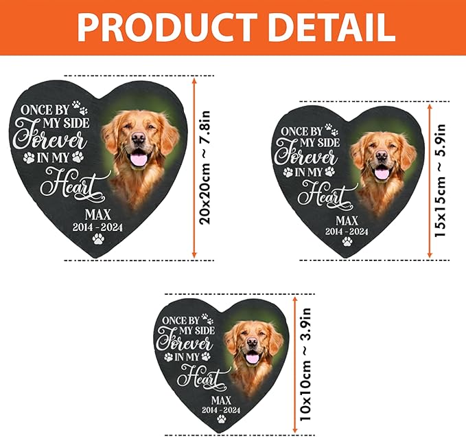 Personalized Dog Memorial Gifts for Loss of Dog, Custom Photo Pet Stone, Personalized Memorial Gifts for Pet Loss, Gift for Cat Lovers, Stones for Dogs, Cemetery Decorations for Grave Q3