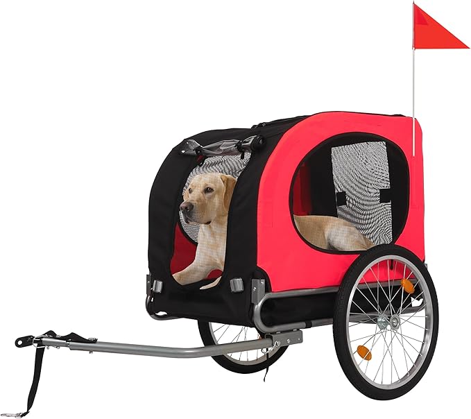 Bicycle Dog Carrier - 88Lbs Capacity Pet Bike Trailer with 19" Air Tires,Foldable Dog Trailer for Bike | with 600d Durable Waterproof Oxford Cloth | Universal Coupler | for Medium/Large Pets