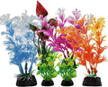 Aquarium Decorations - 6pcs Colorful Fish Tank Plants, Plastic Accessories for Mini Aquariums