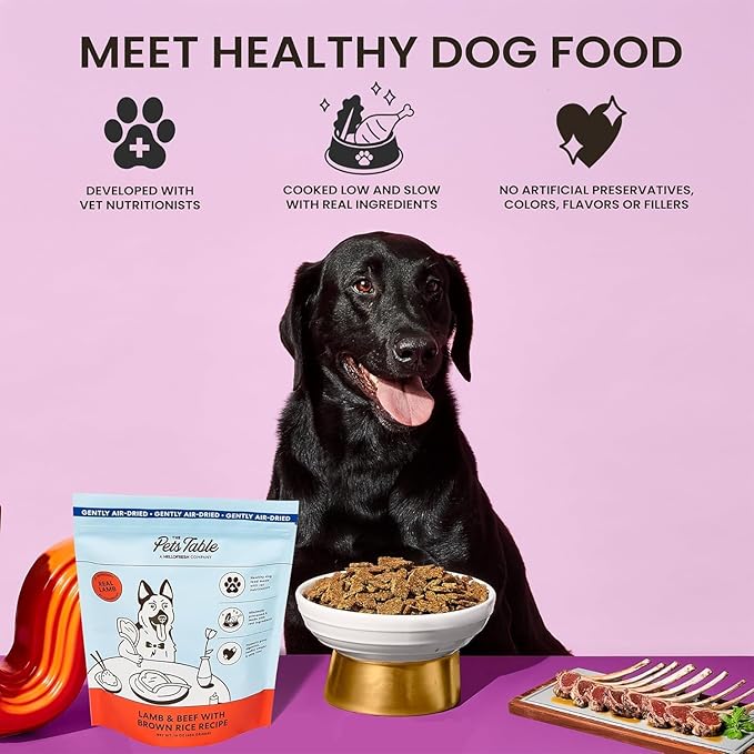 The Pets Table Lamb & Beef with Brown Rice Air Dried Dog Food, 3 lbs / 48 oz Bag