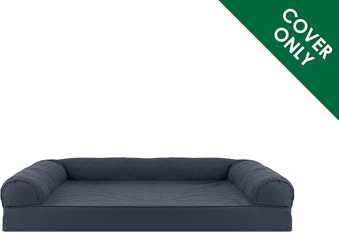 Furhaven Replacement Dog Bed Cover Quilted Sofa-Style, Machine Washable - Iron Gray, Jumbo Plus (XX-Large)