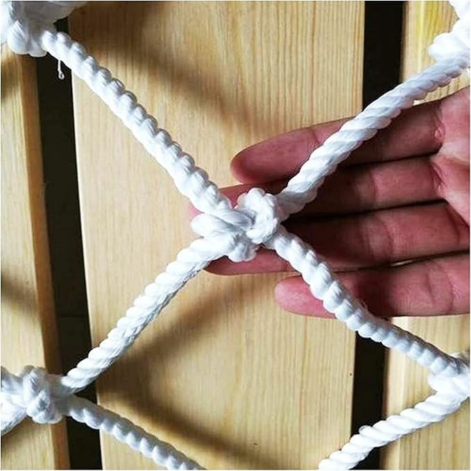SCITOY Rope Net for Playground Safety Net in White Nylon Child pet Cat Safety Anti-Fall Net for Stair Railings Balcony Patio Protection 5cm mesh,5x6m(16x20ft)