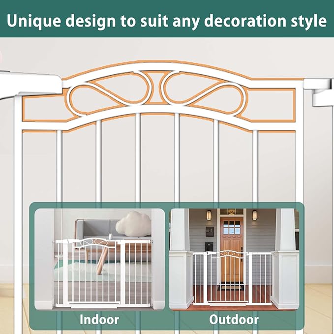 Fairy Baby 81.9"-84.6" Extra Wide Press Mounted Baby Gate Indoor for Kids Or Pets Walk Thru No Drill Long Dog Gates for The House Doorway Child Safety Gate