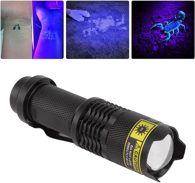 Garosa 365nm Flashlight, Flashlight for Pet Urine Detection Dry Bed Scorpion Dog Cat Urine, Urine Detectors