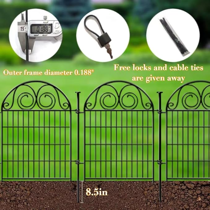 Tall Garden Fencing 36 Inch High, 22 Panels Total Length 48Ft Dog Fence Outdoor for Yard, Pet Fence Outdoor, Decorative Fences for Yard│Patented