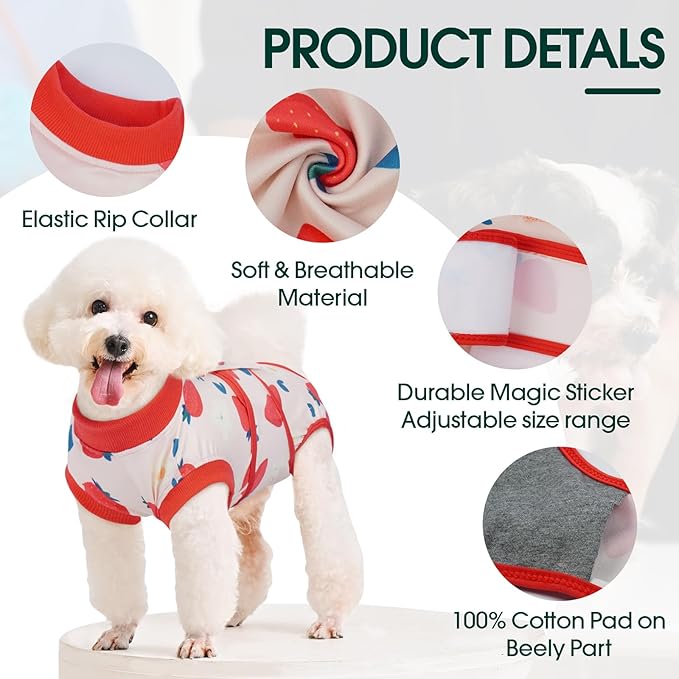 Kuoser Dog Recovery Suit After Surgery, Dog Surgery Suit Female Spay, Male Neuter, Anti-Licking Pet Onesie, Surgical Recovery Bodysuit for Abdominal Wounds,Skin Disease, E-Collar Cone Alternative, 2XL