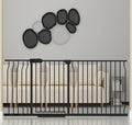 Extra Wide Baby Gate Extra Wide Extra Tall Dog Gates for Stairs Doorways Black Metal Tension Indoor Safety Gates with Pressure Mount 67-71.5 Inch