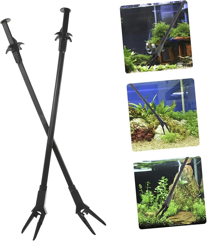 FRCOLOR 2pcs Aquatic Clip Cleaning Tweezers for Fish Tank Maintenance Tools for Easy Aquatic Plant Care and Fish Feeding and User-Friendly