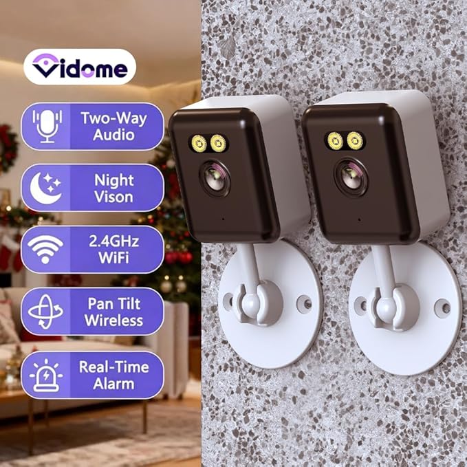 2pcs 5MP WiFi Camera,Cameras for Home Security with Night Vision,Pet Cameras with Phone App,2K Indoor Security Camera,Motion Detection,2-Way Audio,WiFi Home Camera,24/7 SD