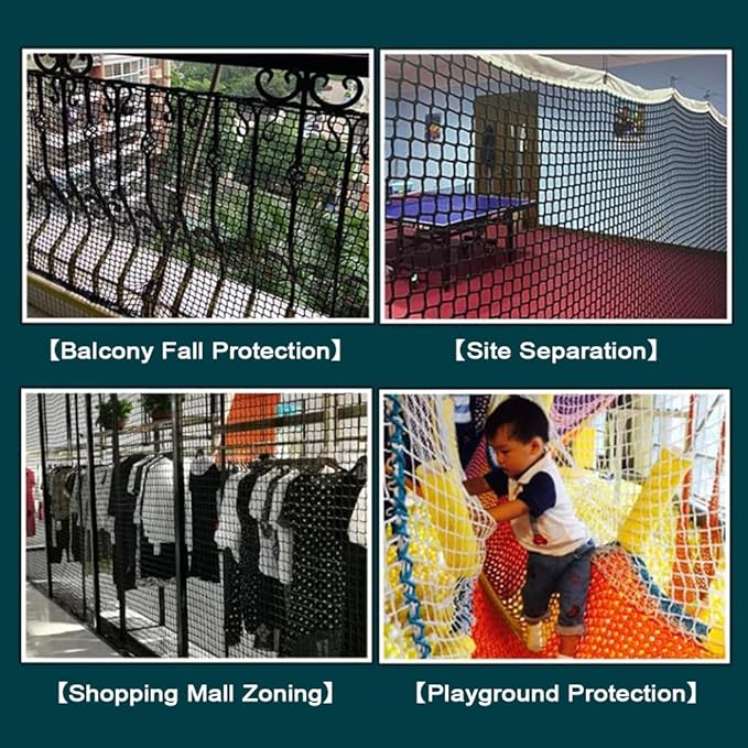 Store Partition Net In Black Knotless Polyester,Scenic Area Fall Protection Nets Mesh Hammock,Balcony Stairs Safety Protective Netting,Kids Playground Fence R(Size:3M×7M(9.8FT×22.9FT),Color:Black)