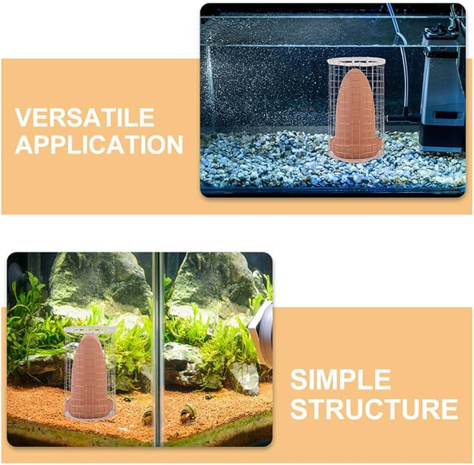POPETPOP Fish Breeding Box with Ceramic Spawning Cones, Medium Size Breeding Tank with Protective Isolation Net and Lid for Angelfish, Discus, Shrimp Hatchery in Aquarium