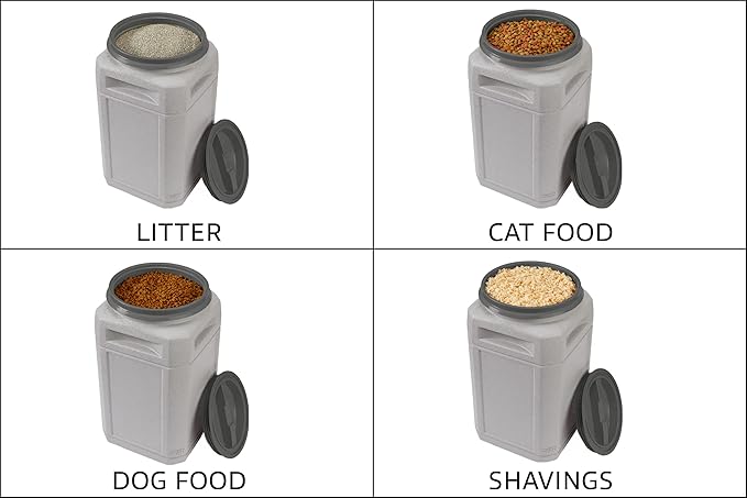 Mighty Tuff Airtight Dog Food Storage Container – 13 Gal, up to 54 lb Capacity – Cat and Dog Food Container with Twist Lid & Handles – BPA-Free, Made in USA