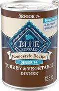 Blue Buffalo Homestyle Recipe Senior 7+ Turkey and Vegetable Dinner Wet Dog Food for Senior 7+ Dogs, Turkey Recipe, 12.5 oz. Can (Pack of 12)
