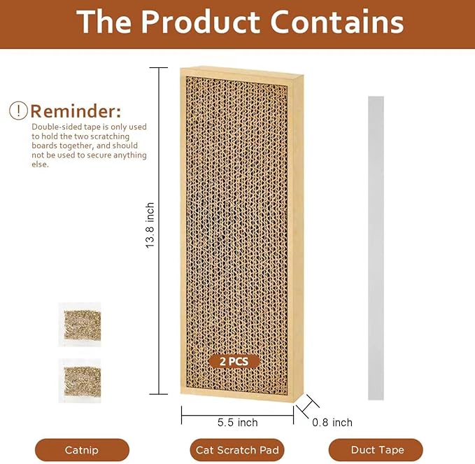 HappyFreeSX Splicing Cat Scratch Pad: Cat Scratchers for Indoor Cats and Kitten, 2 Pack Cat Scratching Pad, Cat Scratcher Cardboard, Scratching Pad, Premium Scratch from Cats, Double-Sided Design