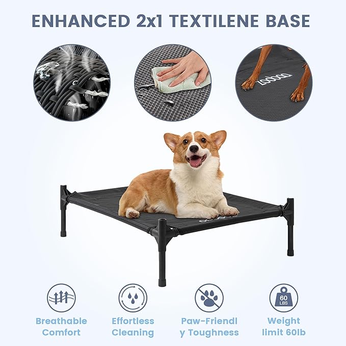 29" 2-in-1 Dog House for Medium Dogs, Elevted Dog House Outdoor/Indoor, Weatherproof Elevated Pet Shelter, Breathable Mesh & Steel Frame, Easy to Assemble & Clean(Brown)