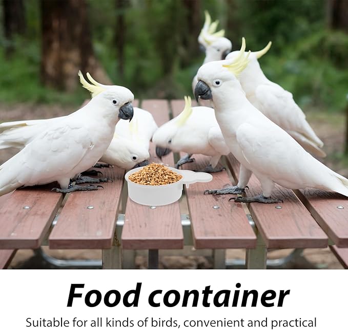 HOMSFOU 2pcs Bird Feeding and Watering Cups for Cage Mess-Resistant Bird Water Feeder and Food Dish Parakeet Cage Feeder Supplies
