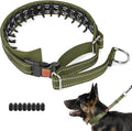 Mayerzon Martingale No Pull Collar for Medium Large Dogs German Shepherd Doberman Pitbull, Patented Anti Pull Correction Dog Collar for Walking Training, Reflective, Adjustable, Hidden(M, Army Green)