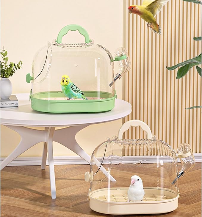 Portable Clear Bird Parrots Transport Cage Window Ventilated Carriers Bag Breathable Bird Travel Bag for Large Birds