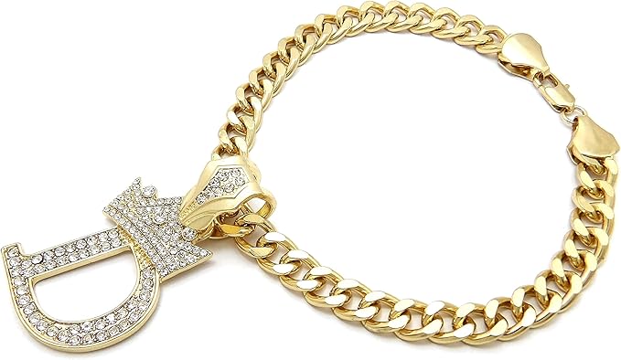 Initial Letter Cuban Chain Dog Chain Pet Chain Pet, Cat, Puppy Necklace (D, 22")