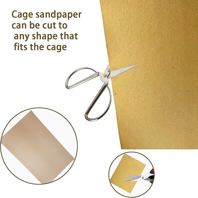 Hamiledyi 12 PCS Bird Gravel Paper Special Sea Sand Liner for Page Parrot Cage Gravel Paper Mat 17x11 Inches Disposable Cushion Pads for Bird Parakeet Budgie
