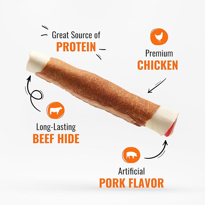 Good'n'Fun Triple Flavor 7 inch Rolls, Chews for Dogs, 6 Count (Pack of 1)