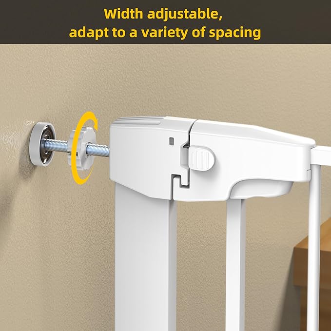 Easy Step Walk-Thru Baby Gate – Adjustable Safety Gate for Babies & Pets, Pressure Mount Kit, Includes Wall Cups – 29.7-32W x 30.5H, Auto-Close