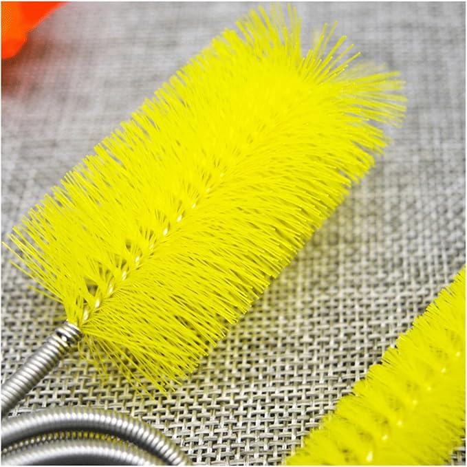 90/155/200CM Aquarium Cleaning Brush for Hose Air Tube Stainless Steel Flexible Double Ended Pipe Brush Fish Tank(Blue,200cm)